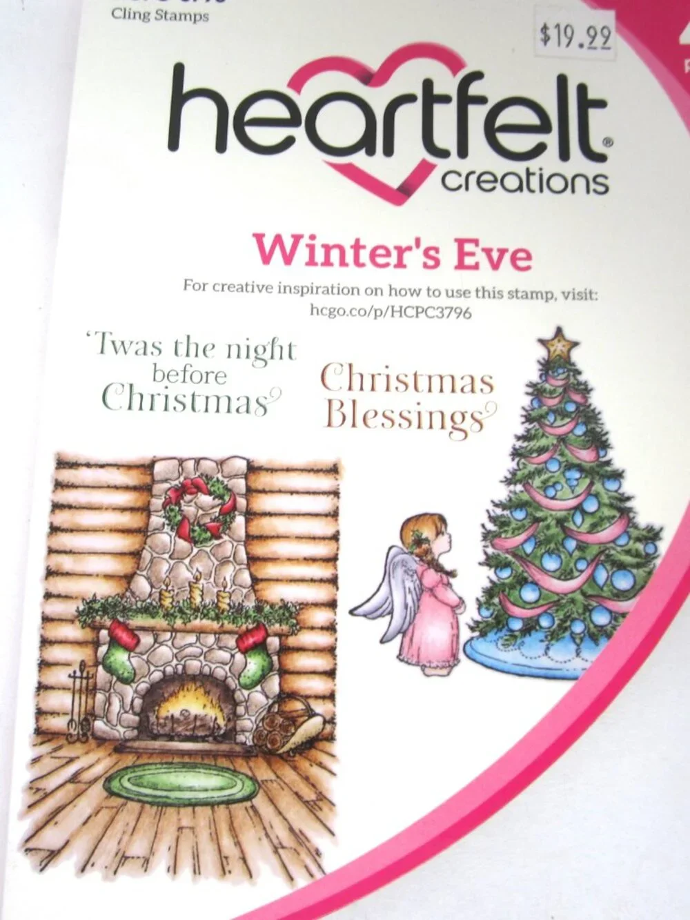 Heartfelt Creations Winter's Eve Cling Stamps Christmas Tree Angel Holiday